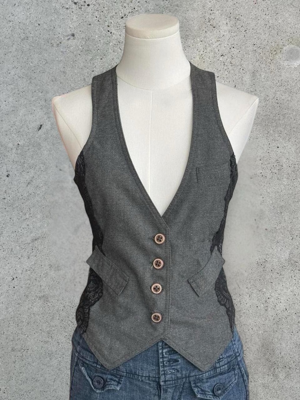 Old Navy Black Women's Vest with Button Front